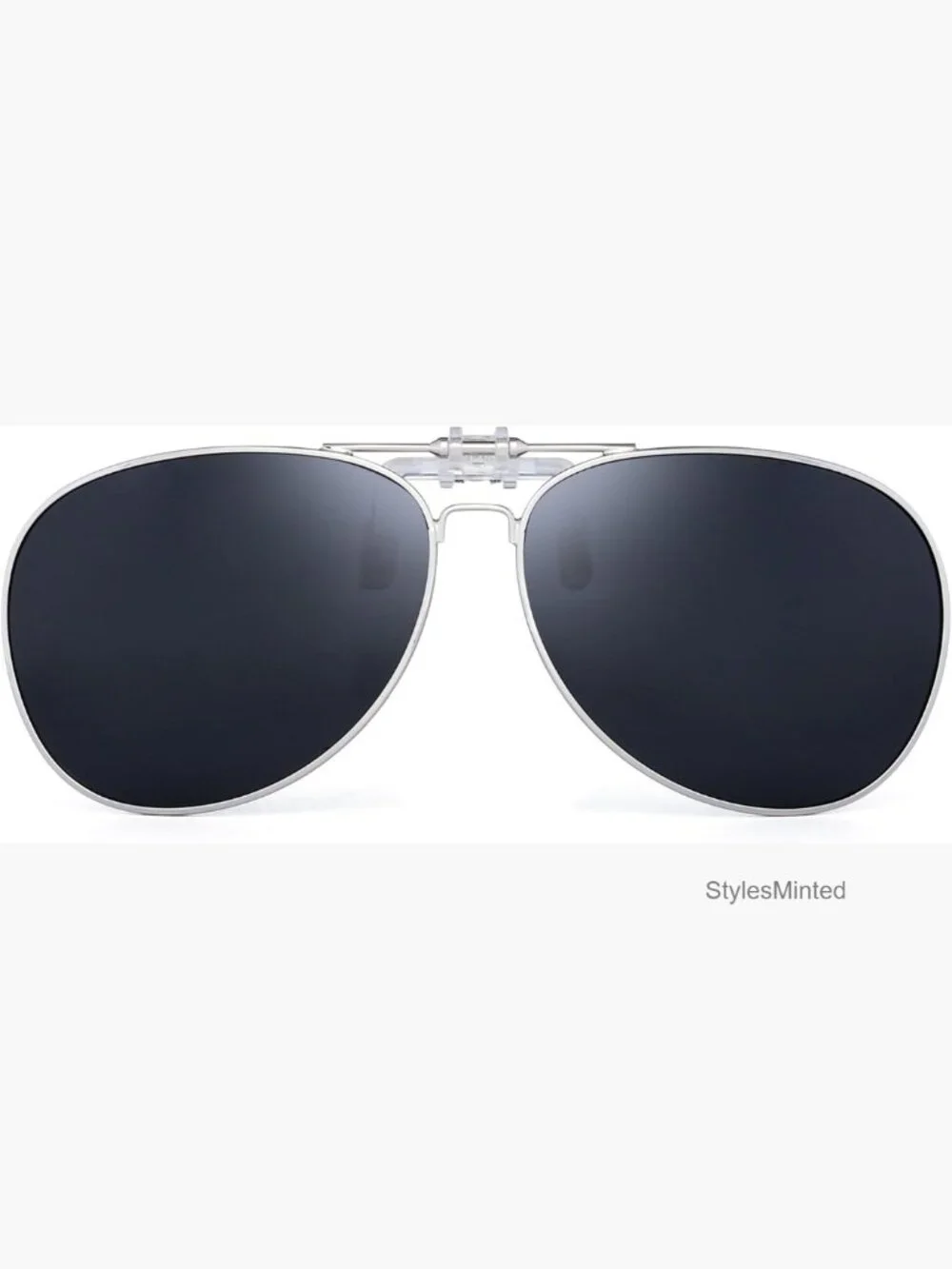 Retro Clip On Aviator Sunglasses Polarized Flip Up Lenses Driving Eyewear